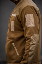 Мужская флисовая кофта цвет КОЙОТ с усиленными водонепроницаемыми вставками с липучками под шеврон 56 - изображение 4