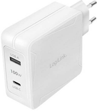 Ładowarka sieciowa LogiLink 2-Port USB-A/USB-C 100 W Biała (4052792067538) - obraz 4