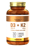 Suplement diety Noble Health D3 + K2 w oliwie z oliwek extra virgin 30 kapsułek (5903068654244 / 5903068654725) - obraz 1