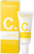 Krem do twarzy Soraya Beauty Alphabet Wit.C rozświetlający + serum witaminowe 2 w 1 30 ml (5901045089393) - obraz 1