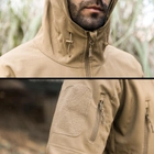 Куртка Pave Hawk PLY-6 Sand тактична на флісі з капюшоном хакі розмір S - зображення 4