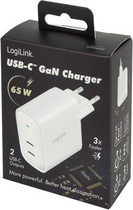 Мережевий зарядний пристрій LogiLink 2xUSB-C 65Вт Білий (4052792067552) - зображення 5