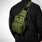 Армійська сумка через плече Сумка наплічна | Нагрудна чоловіча сумка DL-271 тканинна KordMart (TL271195ws54857-2) - зображення 8
