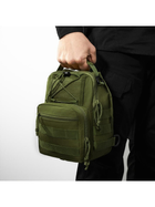 Армійська сумка через плече Сумка наплічна | Нагрудна чоловіча сумка DL-271 тканинна KordMart (TL271195ws54857-2) - зображення 10