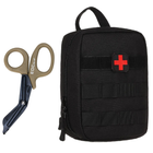 Подсумок - аптечка тактическая с медицинскими ножницами EDC Protector Plus A015 black - изображение 1