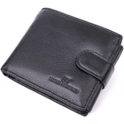 Качественный горизонтальный бумажник из натуральной кожи ST Leather 22455 Черный