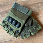 Перчатки тактические с защитой костяшек полупалец олива XL - изображение 6