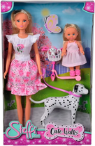 Набір ляльок Simba Smoby Dolls Love Steffi and Evi Walking with The Dog (4006592079055)