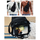 Тактическая сумка мужская армейская укрепленная black / слинг/ рюкзак (3702) - изображение 11