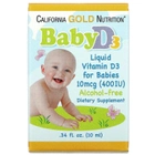 Набір рідкий вітамін D3 для дітей California GOLD Nutrition у краплях 400 МО 10 мл 2 шт - зображення 2