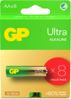 Батарейка лужна GP Ultra Alkaline AA Batteries 15AU/LR6 1.5V (8-Pack) (4891199220746) - зображення 3