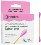 Patyczki bambusowe Nordics Bamboo Cotton Buds Pink 100 szt (3800500324425) - obraz 1