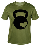 Футболка потовідвідна армійська ЗСУ з принтом "Гиря із сердечком" в оливі XL - зображення 1