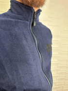 Мужская флисовая демисезонная кофта Flas Polar с велкро на рукавах и нагрудная под шевроны и патчи Синий L Kali AI450 высокий воротник - стойка 4 кармана - изображение 5