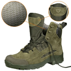Мужские демисезонные ботинки Oplot Оливковый 46 р Kali AI554 из натурального зносостойкого нубука покрыты гидрофобной пропиткой дышащая подкладка - изображение 6