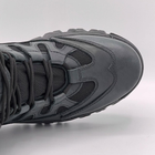 Ботинки демисезонные кожаные с тканевыми вставками Разноцвет 45, Черный - изображение 3