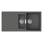 Мойка для кухни HANSGROHE гранитная S52 1000x500мм прямоугольная врезная с сифоном на полторы чаши серая 43357290