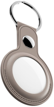 Skórzany brelok KeyBudz Leather Keyring do Apple AirTag Sandy Beige (AT_S1_SBG) - obraz 3