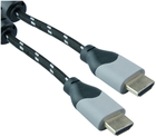Kabel DPM HDMI to HDMI 4K v. 2.0 1.5 m czarno-biały (BMHD4K15) (5906881212448) - obraz 1