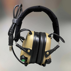 Навушники тактичні Earmor M32, активні, зі знімним мікрофоном та гарнітурою, активні навушники військові, колір – Койот - зображення 3