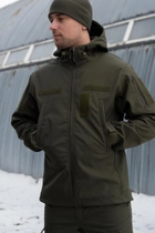 Чоловічий демісезонний костюм Softshell з Липучками під Шеврони оливковий колір Куртка і штани XL - зображення 6