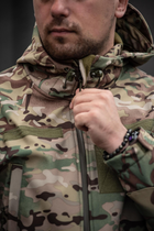 Мужской костюм Softshell на флисе Куртка с капюшоном + Брюки / ветрозащитная форма цвет мультикам M - изображение 6