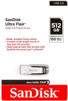 Pamięć flash USB SanDisk Ultra Flair USB 3.0 512GB Silver/Black (SDCZ73-512G-G46) - obraz 3