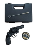 Револьвер под патрон Флобера 4 мм. Stalker S 3" Black (силуминовый барабан) с комплектом чешских патронов Sellier and Bellot (200шт.) в кейсе с шомполом - изображение 1