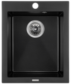 Кухонная мойка гранит GRANADO Cadiz Black Shine GR2301 + сифон одинарный для кухонной мойки Nova