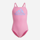 Młodzieżowy strój kąpielowy jednoczęściowy na basen dla dziewczynki Adidas Big Logo Suit IA5416 164 cm Różowy (4066761010227) - obraz 1