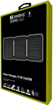 Panel słoneczny Sandberg 420-70 Solar Charger 21W 2xUSB Black - obraz 3