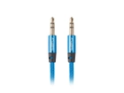 Kabel audio stereo LANBERG mini-jack 3.5 mm M/M 2 m Premium Blue (CA-MJMJ-10CU-0020-BL) - obraz 1