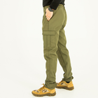 Чоловічі штани утеплені на флісі пояс на резинці, софтшелл рипстоп олива - зображення 4