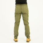 Чоловічі штани утеплені на флісі пояс на резинці, софтшелл рипстоп олива - зображення 5