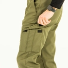 Чоловічі штани утеплені на флісі пояс на резинці, софтшелл рипстоп олива - зображення 6
