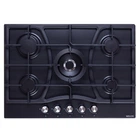 Газовая варочная поверхность WEILOR GM W 714 BL, черная эмальрованная на 5 конфорок, газ-контроль