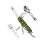 Туристический тактический производный мультитул 7 в 1 нож вилка ложка отвертка штопор отвертка в чехле Зеленый (mdk-96196)