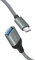 Kabel LogiLink USB Type-C - USB Type-A 0.15 m Dark Grey (4052792070774) - obraz 3