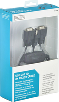 Adapter Digitus USB Type-A – 2 x RS232 1.5 m Black (DA-70158) - obraz 3