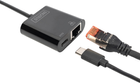Adapter Digitus USB Type-C - RJ-45/USB Type-C Black (DN-3027) - obraz 3