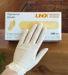 Перчатки латексные опудренные Unex (размер M) 50 пар - изображение 2