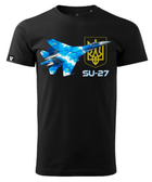 Футболка чоловіча SU-27 Voyovnik Size Xxl Black - зображення 1