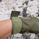 Демисезонные тактические перчатки с флисовой подкладкой Олива М 18-20 см. - изображение 3