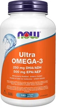 Омега-3 NOW Ultra Omega-3 500 EPA / 250 DHA 180 Fish Softgels