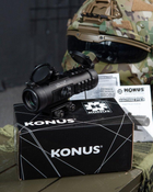 Приціл коліматорний Konus Sight-Pro PTS2 3x30 на Weaver з тактичною сіткою - зображення 1