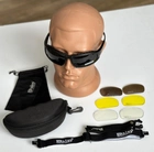Тактичні окуляри - маска Tactic захисні окуляри зі змінними лінзами з боксом Чорний (Daisy x7) - зображення 3