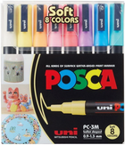 Zestaw markerów Posca PC 3M Soft Colors 8 szt (4902778249222) - obraz 1