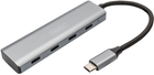 Hub USB Digitus USB-C to 4 x USB-C Silver (DA-70246) - obraz 1
