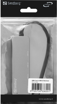 Hub USB Sandberg SAVER USB-C to 4 x USB 3.0 Silver (5705730336201) - obraz 2