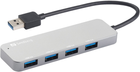USB-хаб Sandberg SAVER USB 3.0 to 4 x USB 3.0 Silver (5705730333880) - зображення 1